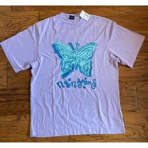 Noon Goons Fly High T Butterfly Graphic Tee Lavender Mist Purple NWT NGPF21029 L